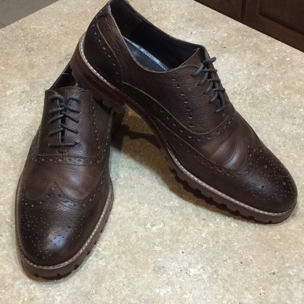 MARCO VITTORIO Italian Leather Wingtop Shoes 🇮🇹